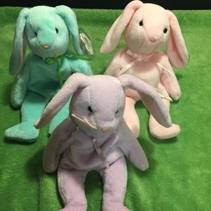 Ty beanie babies bundle of three bunny’s witherror